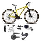 Bicicleta Aro 29 Absolute Nero 5 Câmbio Shimano Deore e Altus 27v Freio Hidráulico Garfo Trava Pneu com Faixa Amarelo