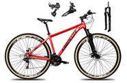 Bicicleta Aro 29 Absolute Nero 5 Câmbios Shimano 24v Garfo com Trava no Ombro com Pneu Faixa - Vermelho