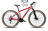 Bicicleta Aro 29 Absolute Nero 5 Freios Disco Hidráulicos 24V Garfo Suspensão Pneu Faixa - Vermelho