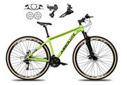 Bicicleta aro 29 Absolute Nero 5 Shimano Freios Hidráulicos 24V Garfo Suspensão Pneu Faixa - Verde