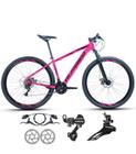 Bicicleta Aro 29 Alfameq AFX 21v Alumínio Câmbios Shimano Freio Disco Hidráulico Garfo Suspensão - Rosa