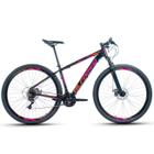 Bicicleta Aro 29 Alfameq AFX Alumínio 21v Freio A Disco Garfo com suspensão - Preto/Laranja/Rosa