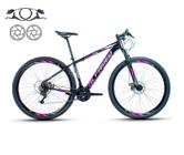 Bicicleta Aro 29 Alfameq AFX Alumínio 21v Freio A Disco Hidráulico Garfo Suspensão - Preto/Rosa