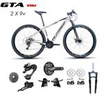 Bicicleta Aro 29 Alfameq AFX Kit 2x9 Gta Sunrun Freio Disco K7 11/36 Pedivela 24/38d Garfo com Trava - Branco