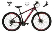 Bicicleta Aro 29 Alfameq Atx 21v Câmbios Shimano Freio a Disco Hidráulico Alumínio Garfo Com Suspensão - Preto/Rosa