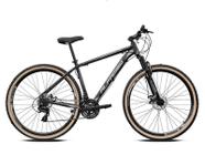 Bicicleta Aro 29 Alfameq Atx 24v Freio a Disco Garfo Com Suspensão Mtb 29 Alumínio Pneu com Faixa Bege - Preto/Cinza