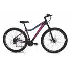 Bicicleta Aro 29 Alfameq Pandora Feminina Alumínio 21v Freio A Disco - Preto/Azul/Rosa