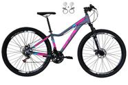 Bicicleta Aro 29 Feminina Gta Start 21v Freio a Disco Hidráulico Alumínio Garfo Suspensão - Cinza/Rosa