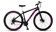 Bicicleta Aro 29 Freio a Disco 21M. Velox Preta/Pink - Ello Bike