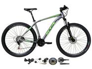 Bicicleta Aro 29 Gta Inse 2x9 Freios Hidráulicos Garfo Com Trava 18v Alumínio - Cinza/Verde