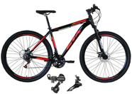 Bicicleta Aro 29 Gta Start Alumínio 21v Câmbios Shimano Freio a Disco - Preto/Vermelho