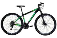 Bicicleta Aro 29 Gta Start Alumínio 21v Freio a Disco Garfo Suspensão - Preto/Verde