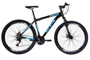 Bicicleta Aro 29 Gta Start Alumínio 27v K7 Freio a Disco Mecânico Garfo com Suspensão - Preto/Azul