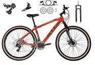 Bicicleta Aro 29 Gti Roma 24v K7 Câmbios Shimano Freio Hidráulico Garfo com Trava com Pneu Faixa Bege - Laranja