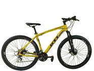 Bicicleta Aro 29 GTI Roma Alumínio 21v Freio a Disco Garfo Suspensão Mountain Bike - Amarelo - Tam. 17