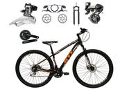 Bicicleta Aro 29 Gti Roma Câmbios Shimano Altus 24v K7 Alumínio Freios Hidráulicos Garfo Com Trava - Preto/Laranja