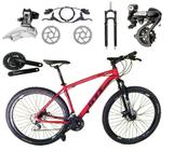 Bicicleta Aro 29 Gti Roma Câmbios Shimano Altus 24v K7 Alumínio Freios Hidráulicos Garfo Com Trava - Vermelho