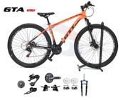 Bicicleta Aro 29 GTI Roma Kit 2x9 Gta Sunrun Freio Disco K7 11/36 Pedivela 24/38d Garfo com Trava - Laranja/Preto