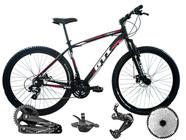 Bicicleta Aro 29 GTI ROMA Quadro em Alumínio 11 Marcha Kit Absolute Freios a Disco Hidráulico Suspensão Trava no Guidão