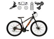 Bicicleta Aro 29 GTI Roma Shimano 24v K7 Freio a Disco Hidráulico Garfo Com Trava - Preto/Laranja