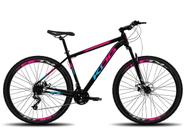 Bicicleta Aro 29 KOG 21v e F.Disco Preto e Azul Com Rosa