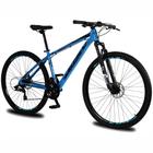 Bicicleta Aro 29 KRW Alumínio Shimano TZ 24 Velocidades Freio a Disco Suspensão Mountain Bike KR9