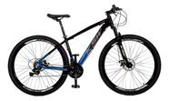 Bicicleta Aro 29 Ksw Alumínio 21 Vel Freio A Disco Preto, Azul e Prata Tamanho 15