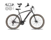 Bicicleta aro 29 Ksw Xlt 24v Câmbios Shimano Freios Hidráulicos Garfo com Suspensão Pneu Faixa Bege - Grafite