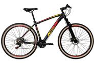 Bicicleta Aro 29 Ksw Xlt 24v Freio a Disco Garfo Com Suspensão Mtb 29 Alumínio Pneu com Faixa Bege - Preto/Vermelho/Amarelo