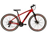 Bicicleta Aro 29 Ksw Xlt 24v Freio a Disco Garfo Com Suspensão Mtb 29 Alumínio Pneu com Faixa Bege - Vermelho