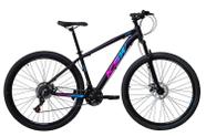 Bicicleta Aro 29 Ksw Xlt 24v Freio A Disco Suspensão Mountain Bike Alumínio - Preto/Pink/Azul