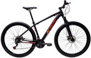 Bicicleta Aro 29 Ksw Xlt 24v Freio A Disco Suspensão Mountain Bike Alumínio - Preto/Vermelho/Laranja