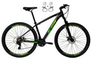 Bicicleta Aro 29 Ksw Xlt 24v Freios a Disco Hidráulicos Garfo Suspensão - Preto/Verde