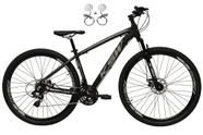 Bicicleta Aro 29 Ksw Xlt 24v Freios Hidráulicos Garfo Suspensão Mtb - Preto/Prata