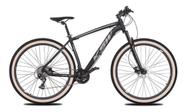 Bicicleta Aro 29 Ksw Xlt 24v K7 Câmbios Shimano Freio Hidráulico Garfo com Trava Pneu Faixa Bege - Preto/Prata