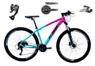 Bicicleta Aro 29 Ksw Xlt 27v Câmbios Shimano Altus Freios Hidráulicos Garfo Com Trava - Rosa/Azul