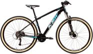 Bicicleta Aro 29 Ksw Xlt 27v Freio Hidráulico K7 Garfo com Trava Pneu com Faixa Bege - Preto/Azul