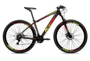 Bicicleta Aro 29 Ksw Xlt Alumínio 24v Câmbios Shimano Garfo com Trava no Ombro - Preto/Vermelho/Amarelo