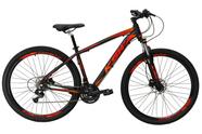 Bicicleta Aro 29 Ksw Xlt Alumínio 24v Câmbios Shimano Garfo com Trava no Ombro - Preto/Vermelho/Laranja