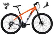 Bicicleta Aro 29 Ksw Xlt Alumínio 24v Câmbios Shimano Garfo Suspensão - Laranja/Branco