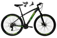Bicicleta Aro 29 Ksw Xlt Alumínio 24v Câmbios Shimano Garfo Suspensão - Preto/Verde