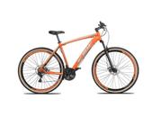 Bicicleta Aro 29 Ksw Xlt Alumínio 27v Freio a Disco Mecânico Garfo com Suspensão Pneu com Faixa Bege - Laranja