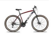 Bicicleta Aro 29 Ksw Xlt Alumínio 27v K7 Freio a Disco Mecânico Garfo com Suspensão Pneu com Faixa Bege - Preto/Vermelho/Branco