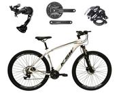 Bicicleta Aro 29 Ksw Xlt Alumínio Câmbio Traseiro Shimano Alívio e Altus 27v Freio Hidráulico Garfo Com Trava - Branco - Tam. 15 - GTI