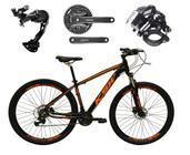 Bicicleta Aro 29 Ksw Xlt Alumínio Câmbio Traseiro Shimano Alívio e Altus 27v Freio Hidráulico Garfo Com Trava - Preto/Laranja