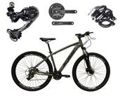 Bicicleta Aro 29 Ksw Xlt Alumínio Câmbio Traseiro Shimano Deore e Altus 27v Freio Hidráulico Garfo Com Trava - Grafite - 15 - GTI