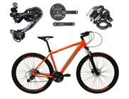 Bicicleta Aro 29 Ksw Xlt Alumínio Câmbio Traseiro Shimano Deore e Altus 27v Freio Hidráulico Garfo Com Trava - Laranja