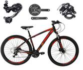Bicicleta Aro 29 Ksw Xlt Alumínio Câmbio Traseiro Shimano Deore e Altus 27v Freio Hidráulico Garfo Com Trava - Preto/Vermelho/Laranja