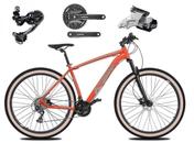 Bicicleta Aro 29 Ksw Xlt Câmbio Traseiro Shimano Deore e Altus 27v Freio Hidráulico Garfo Com Trava Pneu Faixa Bege -Laranja