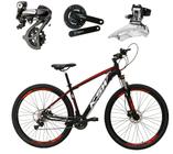 Bicicleta Aro 29 Ksw Xlt Câmbios Shimano Altus 24v K7 Alumínio Freios Hidráulicos Garfo Com Trava - Preto/Vermelho/Branco